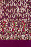 Elegant Purple Banarasi Bandhani Georgette Meenakari Dupatta - Luxurion World