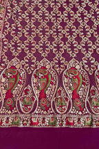 Elegant Purple Banarasi Bandhani Georgette Meenakari Dupatta - Luxurion World