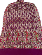 Elegant Purple Banarasi Bandhani Georgette Meenakari Dupatta - Luxurion World