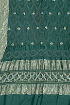 Green Banarasi Bandhani Pure Georgette Meenakari Dupatta: Exquisite Elegance for Every Occasion - Luxurion World