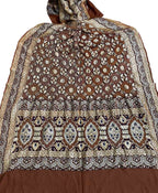 Elegant Brown Banarasi Bandhani Georgette Meenakari Dupatta - Luxurion World