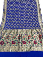 Exquisite Blue Banarasi Bandhani Georgette Dupatta: Pure Elegance - Luxurion World