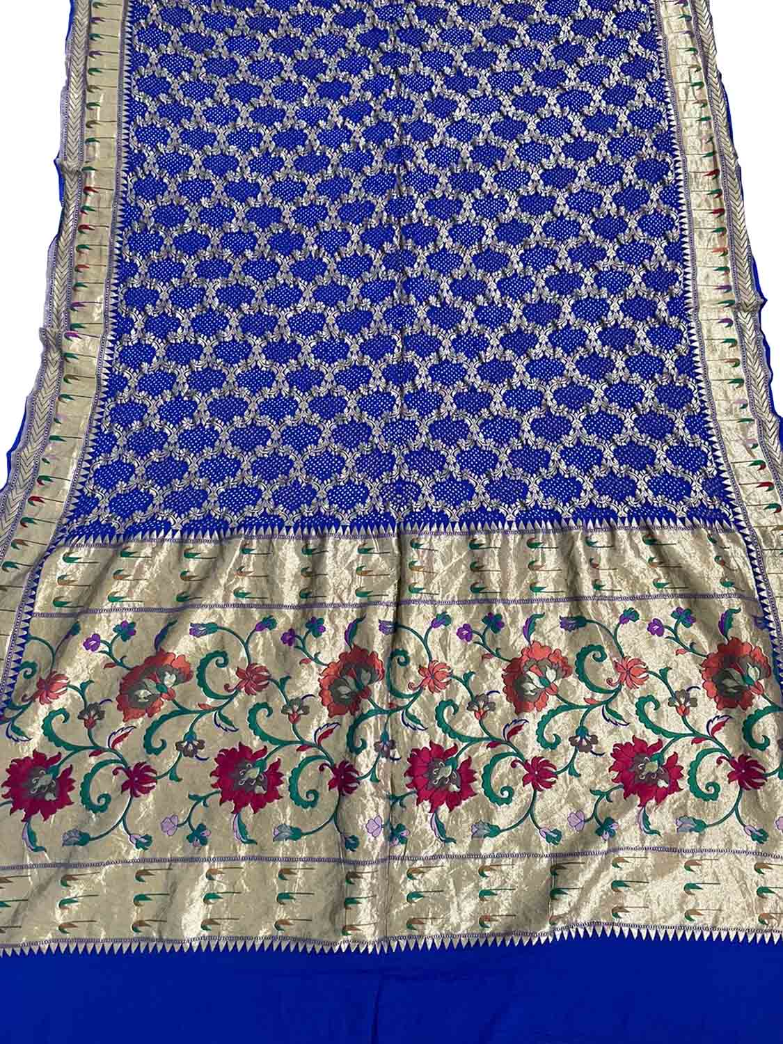 Exquisite Blue Banarasi Bandhani Georgette Dupatta: Pure Elegance - Luxurion World