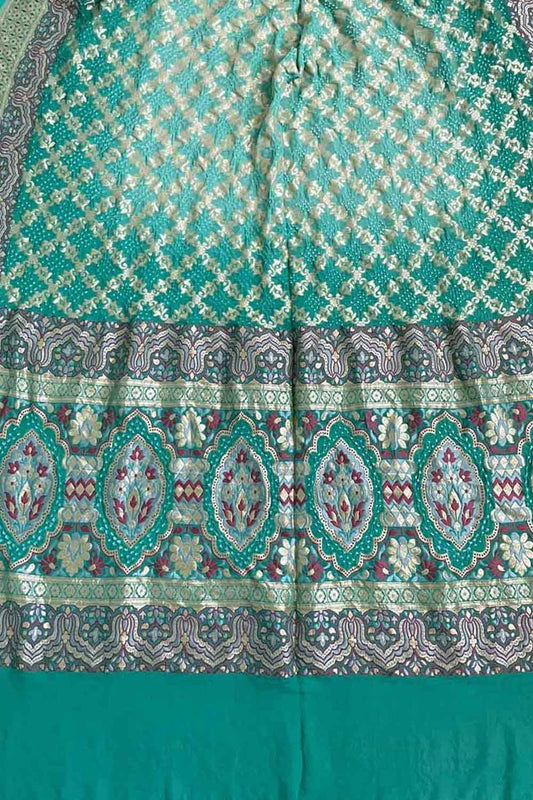 Elegant Blue Banarasi Bandhani Georgette Dupatta - Luxurion World