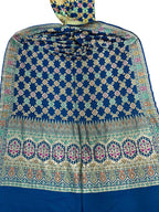 Blue Banarasi Bandhani Georgette Dupatta - Pure Elegance - Luxurion World