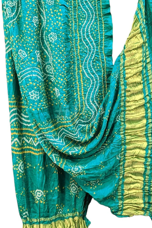 Stunning Blue Bandhani Gajji Silk Dupatta - Pure Elegance