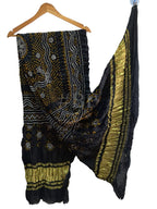 Stunning Black Bandhani Gajji Silk Dupatta - Pure Elegance - Luxurion World