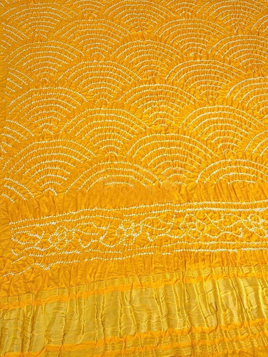 Yellow Bandhani Pure Gajji Silk Dupatta - Luxurion World