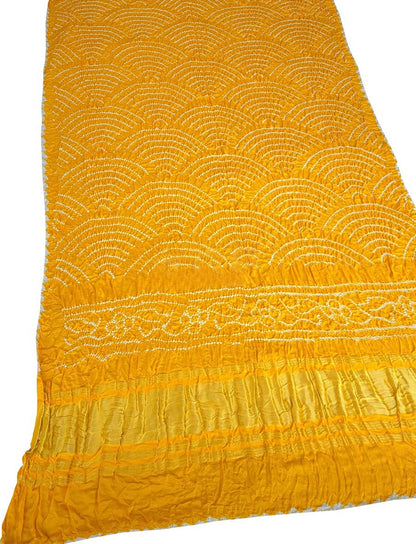 Yellow Bandhani Pure Gajji Silk Dupatta - Luxurion World