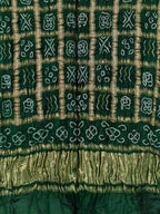 Green Bandhani Pure Gajji Silk Gharchola Dupatta - Luxurion World