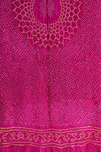 Pink Bandhani Pure Gajji Silk Dupatta - Luxurion World