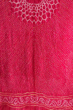 Pink Bandhani Pure Gajji Silk Dupatta - Luxurion World