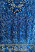 Blue Bandhani Pure Gajji Silk Dupatta - Luxurion World