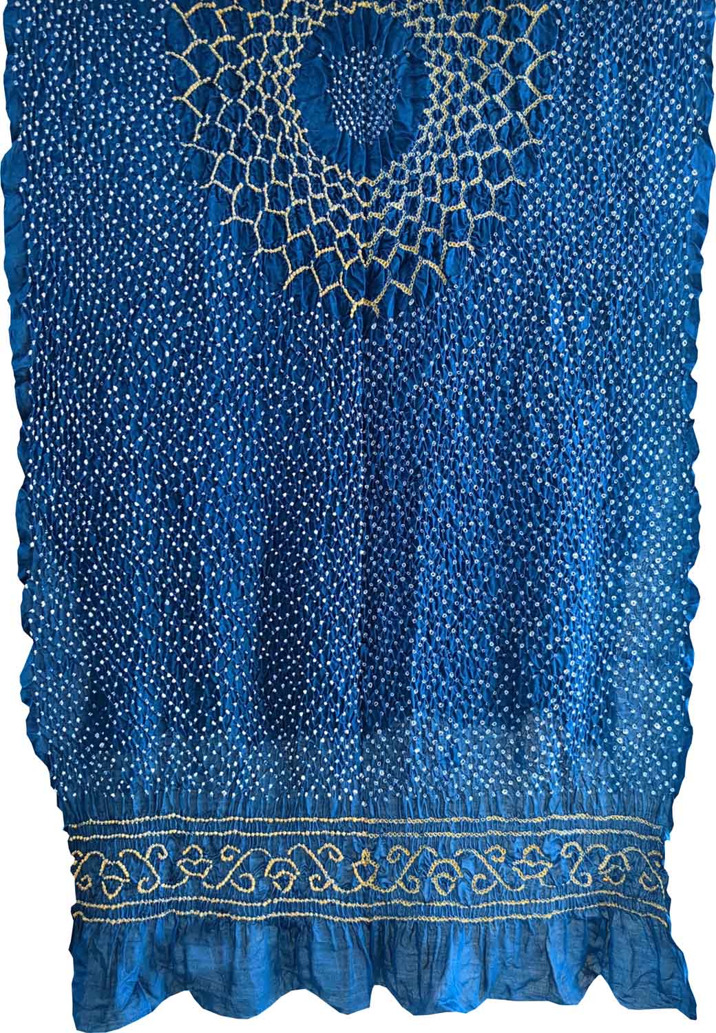 Blue Bandhani Pure Gajji Silk Dupatta - Luxurion World