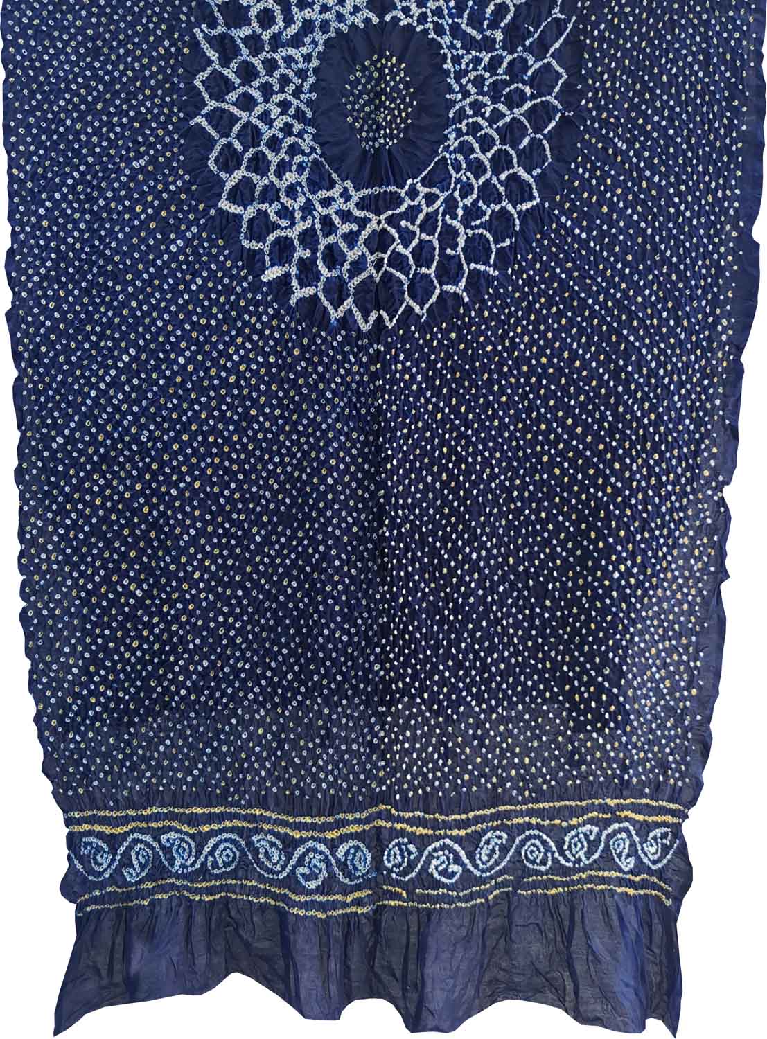Blue Bandhani Pure Gajji Silk Dupatta - Luxurion World