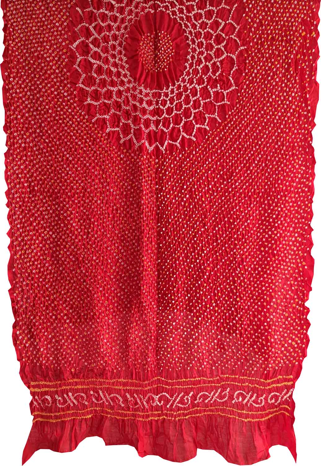 Red Bandhani Pure Gajji Silk Dupatta - Luxurion World