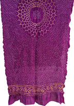 Purple Bandhani Pure Gajji Silk Dupatta - Luxurion World