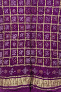 Purple Bandhani Pure Gajji Silk Dupatta - Luxurion World