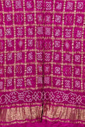 Pink Bandhani Pure Gajji Silk Dupatta - Luxurion World