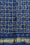 Blue Bandhani Pure Gajji Silk Dupatta - Luxurion World