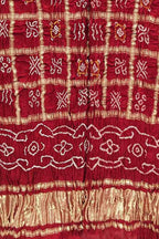 Red Bandhani Pure Gajji Silk Dupatta - Luxurion World