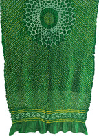 Green Bandhani Pure Gajji Silk Dupatta - Luxurion World