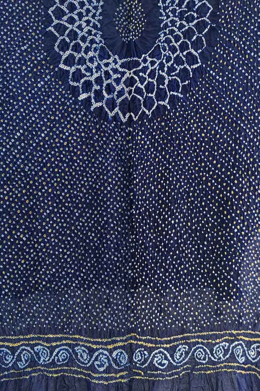 Blue Bandhani Pure Gajji Silk Dupatta - Luxurion World