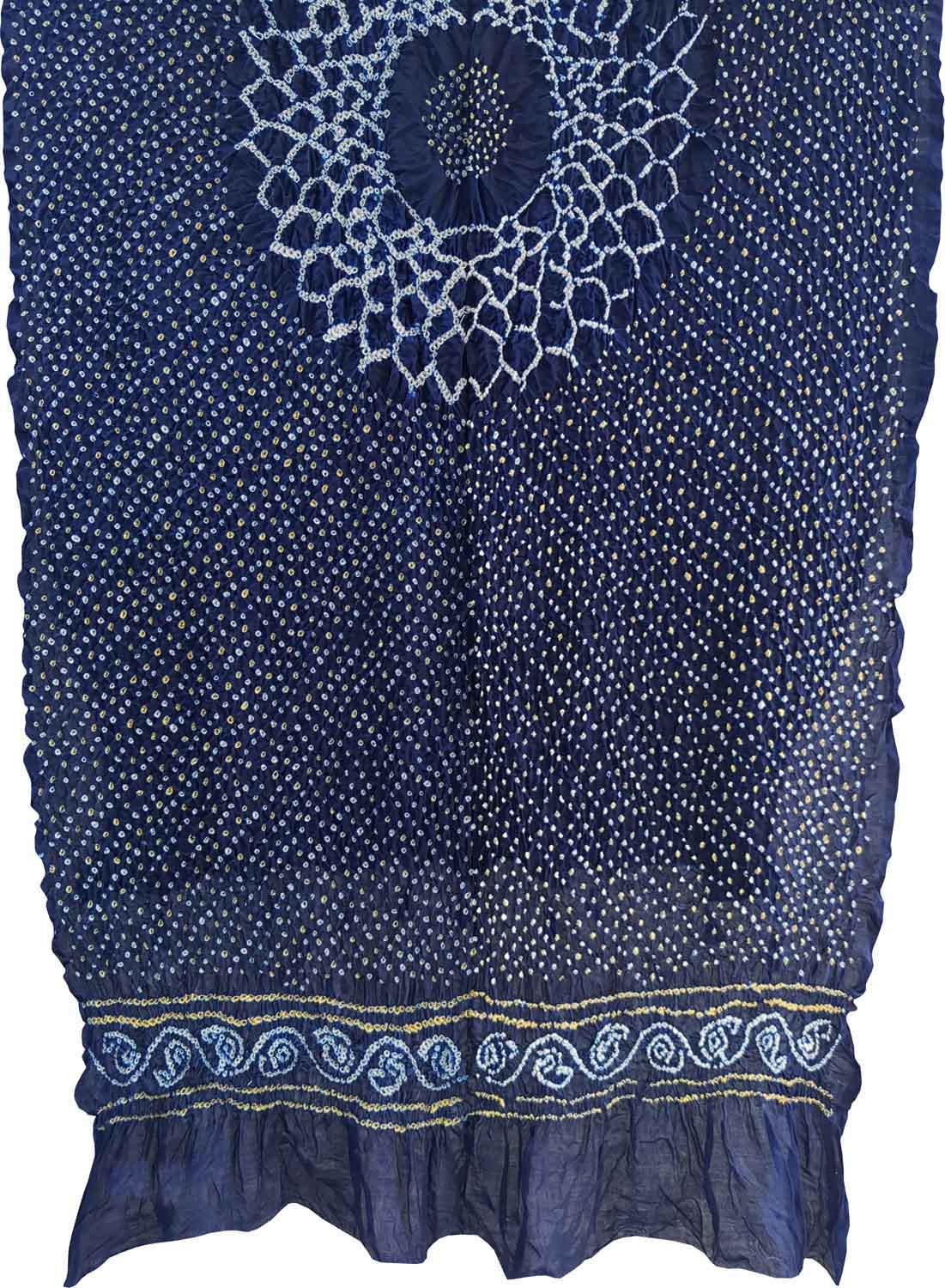 Blue Bandhani Pure Gajji Silk Dupatta - Luxurion World