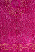 Pink Bandhani Pure Gajji Silk Dupatta - Luxurion World