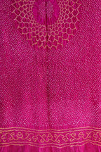 Pink Bandhani Pure Gajji Silk Dupatta - Luxurion World