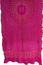 Pink Bandhani Pure Gajji Silk Dupatta - Luxurion World