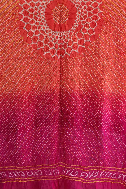 Multicolor Bandhani Pure Gajji Silk Dupatta - Luxurion World