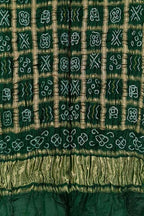 Exquisite Green Bandhani Gharchola: Pure Gajji Silk Dupatta - Luxurion World