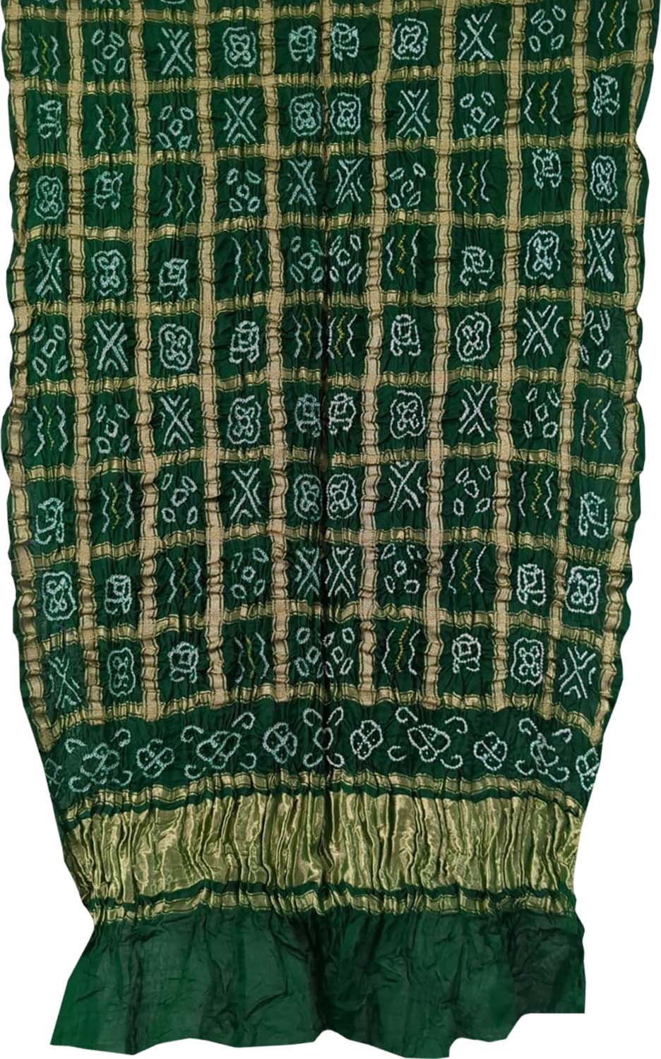 Exquisite Green Bandhani Gharchola: Pure Gajji Silk Dupatta - Luxurion World