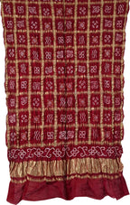 Red Bandhani Gharchola: Exquisite Gajji Silk Dupatta - Luxurion World