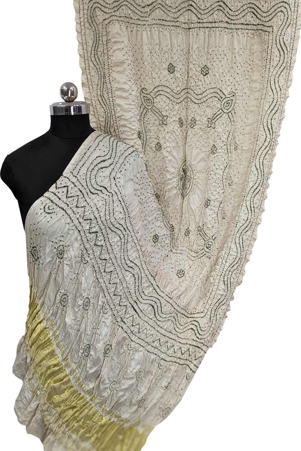 Elegant Off White Bandhani Gajji Silk Dupatta: A Timeless Fashion Accessory - Luxurion World