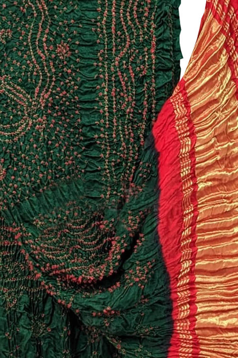 Stunning Green Bandhani Gajji Silk Dupatta: A Timeless Elegance - Luxurion World