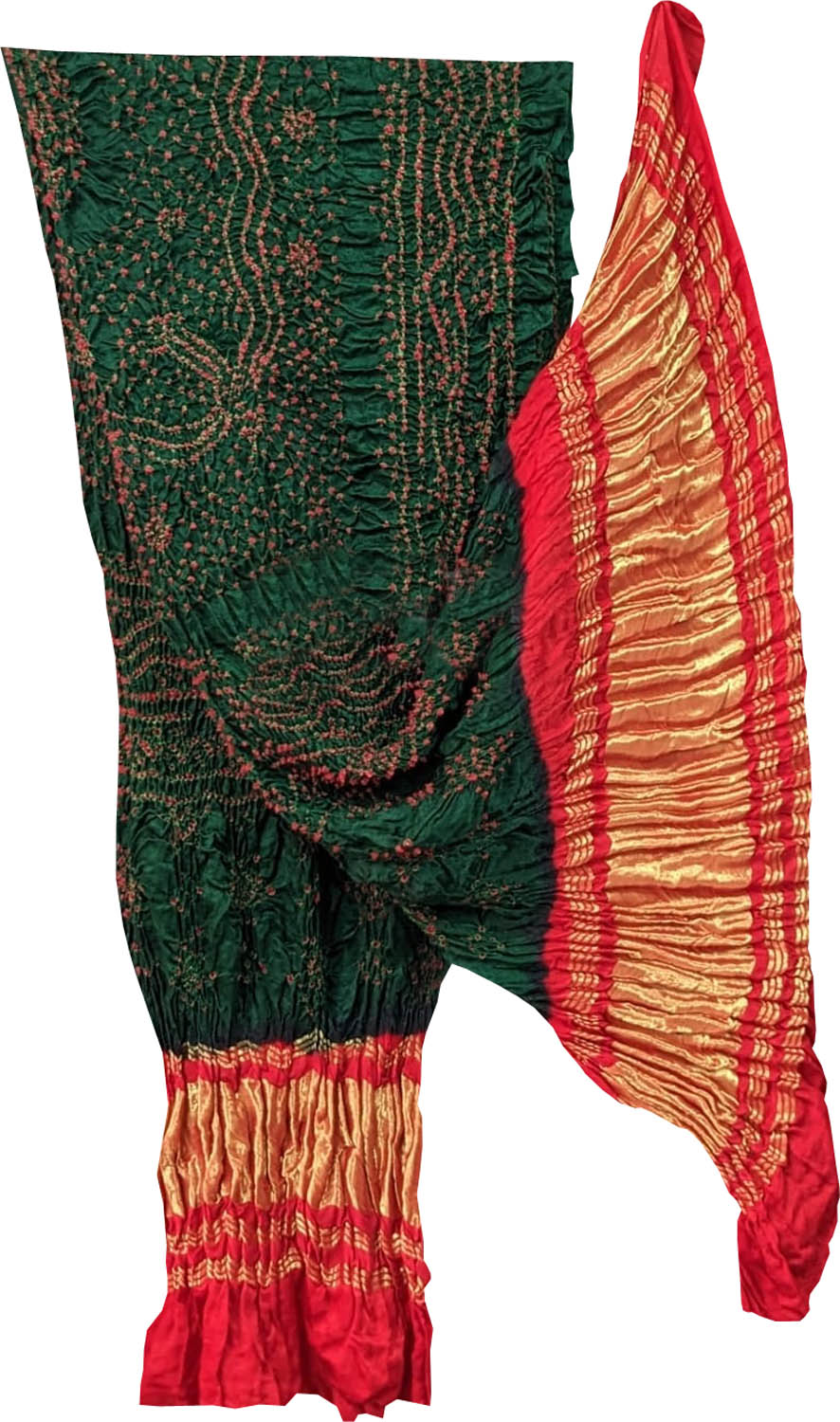 Stunning Green Bandhani Gajji Silk Dupatta: A Timeless Elegance - Luxurion World