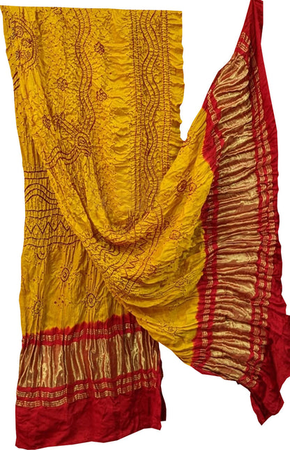 Stunning Yellow Bandhani Gajji Silk Dupatta: A Must-Have Accessory - Luxurion World