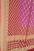 Stunning Pink and Red Bandhani Georgette Dupatta - Luxurion World
