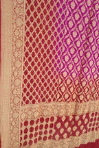 Stunning Pink and Red Bandhani Georgette Dupatta - Luxurion World