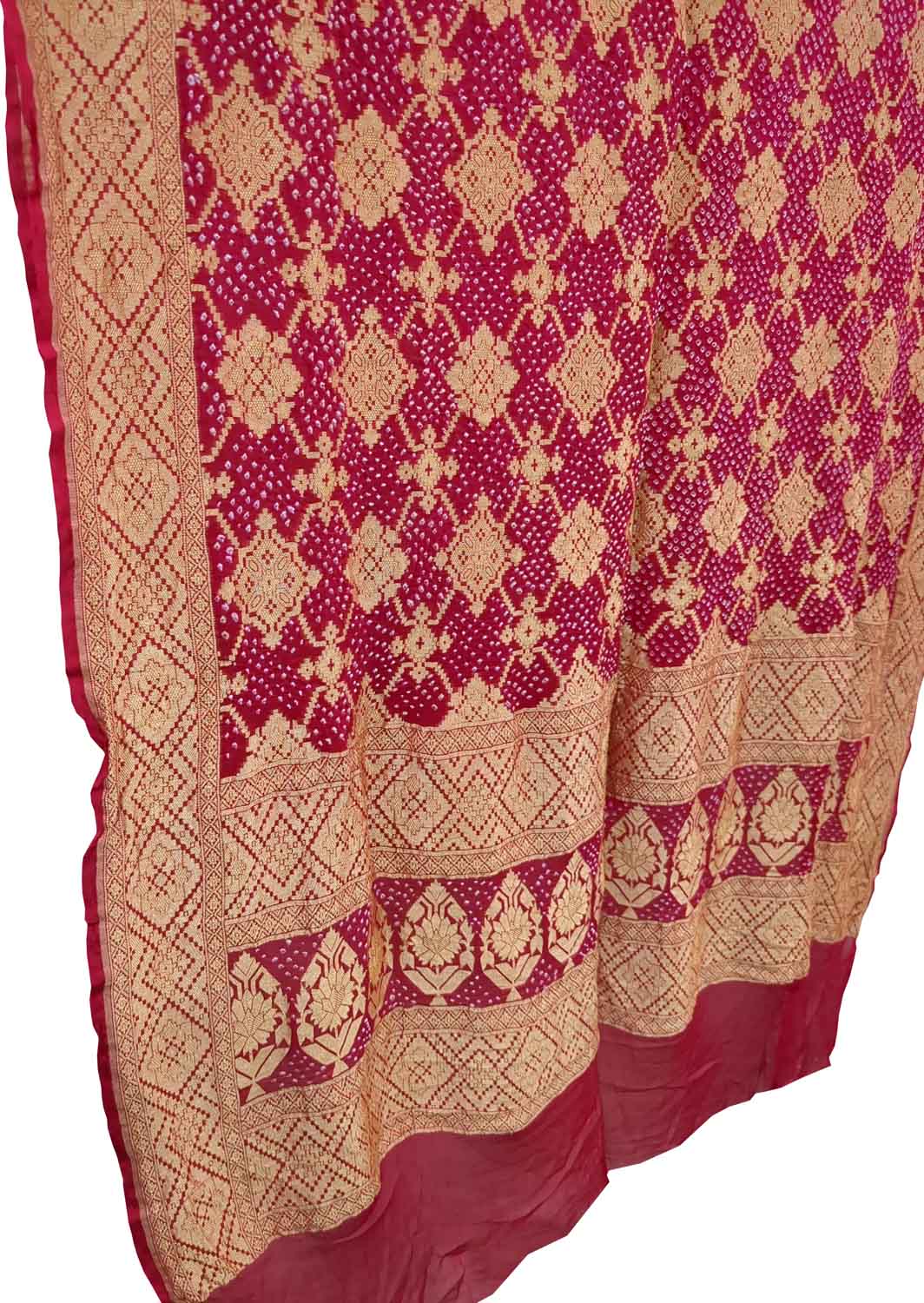 Stunning Pink Bandhani Georgette Neemzari Dupatta - Luxurion World