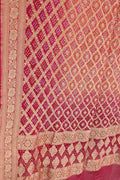 Red Bandhani Georgette Neemzari Dupatta - Elegant Ethnic Wear - Luxurion World