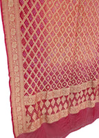 Red Bandhani Georgette Neemzari Dupatta - Elegant Ethnic Wear - Luxurion World