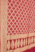 Red Bandhani Georgette Neemzari Dupatta - Elegant and Stylish - Luxurion World