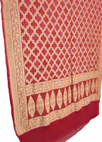 Red Bandhani Georgette Neemzari Dupatta - Elegant and Stylish - Luxurion World