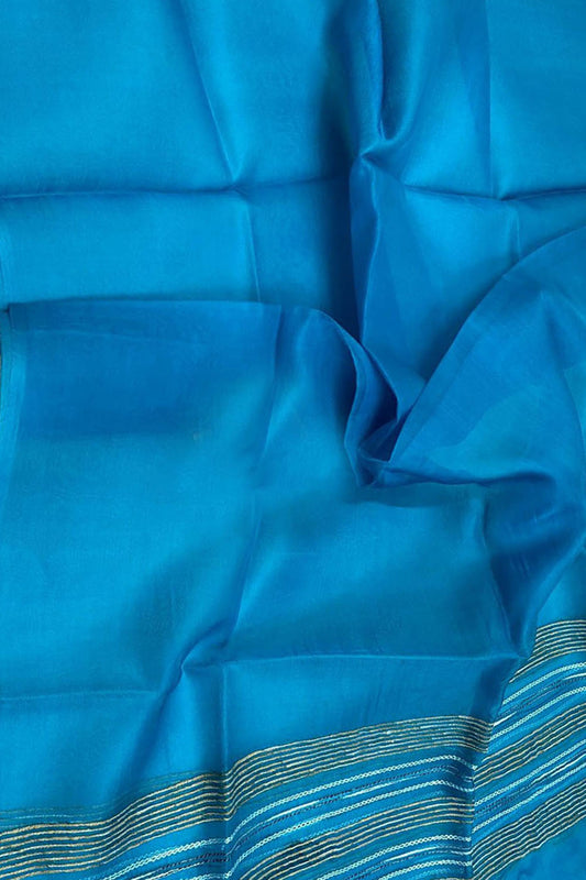 Shop the Best Blue Bhagalpur Tussar Silk Dupatta Online - Finest Quality - Luxurion World