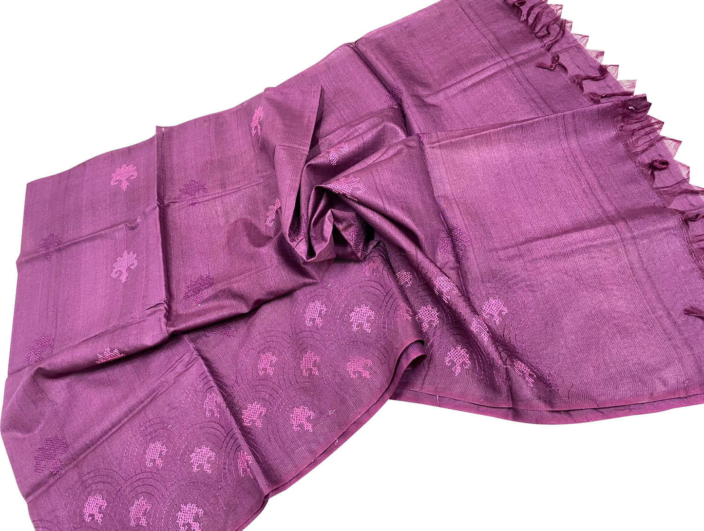 Shop Pink Bhagalpur Tussar Silk Dupatta - Elegant & Luxurious - Luxurion World