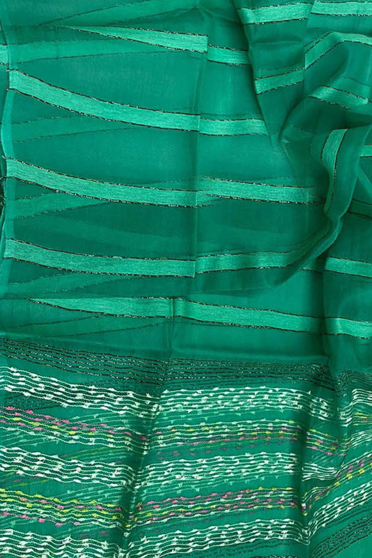 Shop Green Bhagalpur Pure Tussar Silk Dupatta - Premium Quality | Buy Now! - Luxurion World