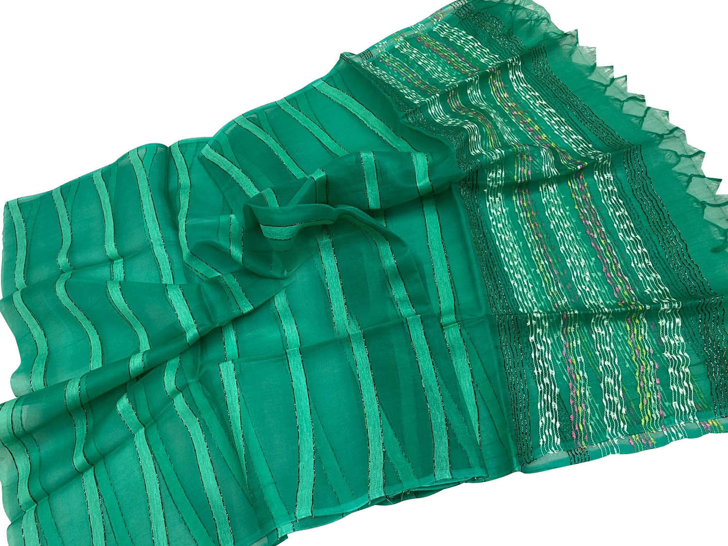 Shop Green Bhagalpur Pure Tussar Silk Dupatta - Premium Quality | Buy Now! - Luxurion World
